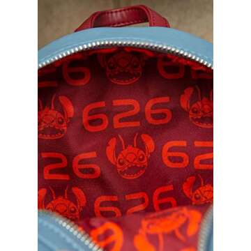 Loungefly Disney Stitch Experiment 626 Faux Leather Womens Double Strap Shoulder Bag Purse