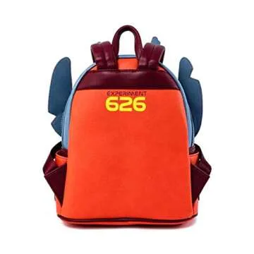 Loungefly Disney Stitch Experiment 626 Faux Leather Womens Double Strap Shoulder Bag Purse