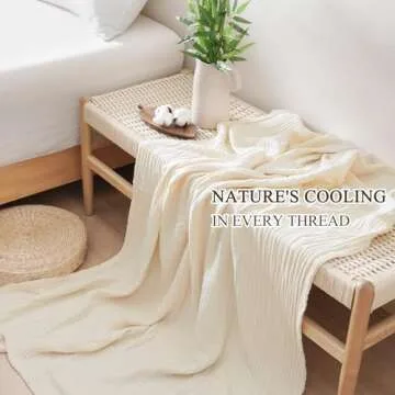 PHF Cooling Muslin Throw Blanket for Hot Sleepers Comfort