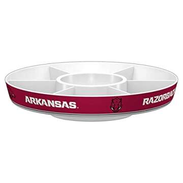 Fremont Die NCAA Arkansas Razorbacks Party Platter, 14.5" Diameter, 14.5" Diameter, White/Team Color...