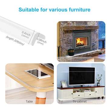 Baby Proofing, Tables Corner Guards Baby Child Safety, 20ft(6m) Soft Bumper Strip Furniture Clear To...