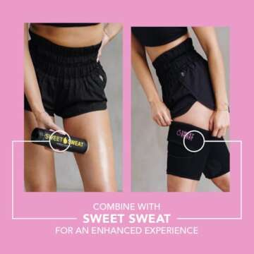Sports Research Sweet Sweat Thigh Trimmers for Men & Women Increases Sweat & Activity to The Thighs During Exercise (Pink, Large)