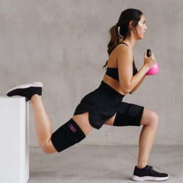 Sports Research Sweet Sweat Thigh Trimmers for Men & Women Increases Sweat & Activity to The Thighs During Exercise (Pink, Large)