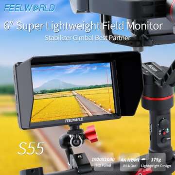 FEELWORLD S55 6 inch Camera DSLR Field Monitor Small Full HD 1920x1080 IPS LUT Video Peaking Focus A...