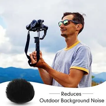 Nezyo 10 Pieces Camera Mic Windscreen Furry Camera Wind Muff Wind Cover Built in Microphone Outdoor ...