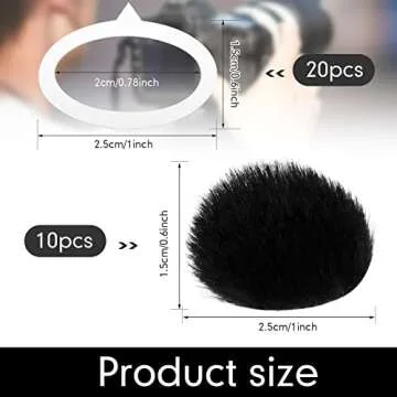 Nezyo 10 Pieces Camera Mic Windscreen Furry Camera Wind Muff Wind Cover Built in Microphone Outdoor Filter for DSLRs Mic Outdoor Windshield