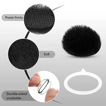 Nezyo 10 Pieces Camera Mic Windscreen Furry Camera Wind Muff Wind Cover Built in Microphone Outdoor Filter for DSLRs Mic Outdoor Windshield