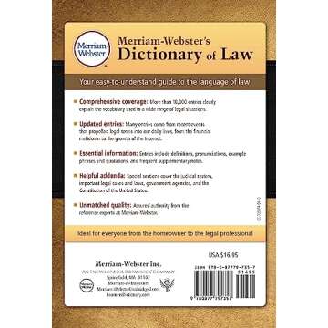 Merriam-Webster's Dictionary of Law: The Ultimate Legal Reference Guide