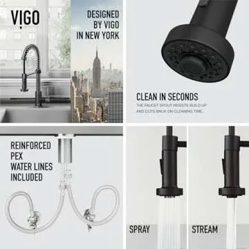 VIGO Edison Pull-Down Kitchen Faucet - Stylish & Durable
