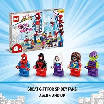 LEGO Marvel Spider-Man Webquarters Hangout 10784 Building Set - Spidey and His Amazing Friends Series, Spider-Man, Miles Morales, and Green Goblin Minifigures, Toys for Boys and Girls Ages 4+