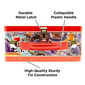 AQUARIUS E.T. Fun Box - Sturdy Tin Storage Box with Plastic Handle & Embossed Front Cover - Officially Licensed E.T. Merchandise & Collectible Gift (48288)