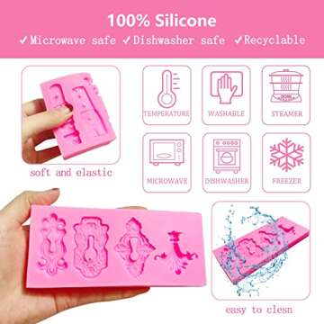 Vintage Keyhole Polymer Clay Molds, Belt Silicone Chocolate Mould, Fondant Mold for Cake of Treasure Decorating, for Children Birthday Cupcake Topper Candy Polymer Epoxy