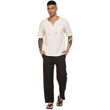 Comfortable COOFANDY Men's Linen Beach Pants