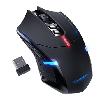 T-DAGGER Wireless Gaming Mouse - Ergonomic Silent Click Mouse with LED Backlight and 5 Adjustable DP...