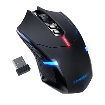 T-DAGGER Wireless Gaming Mouse - Ergonomic Silent Click Mouse with LED Backlight and 5 Adjustable DP...