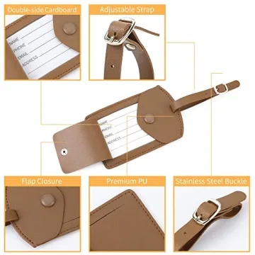 Durable Kevancho Leather Luggage Tags Set of 2 for Travelers