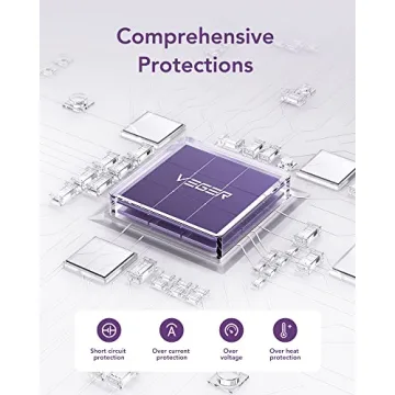 VEGER Portable Charger for iPhone Built in Cables and Wall Plug, 10000mah Slim Fast Charging USB C Power Bank, Travel Essential Battery Pack Compatible with iPhones, iPad, Samsung More Devices(Purple)