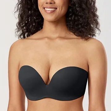 Comfortable DELIMIRA Strapless Bra for Big Busts 42DD