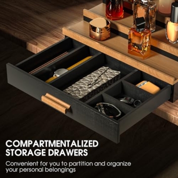 4 Tier Wooden Cologne Organizer for Men - Black Walnut