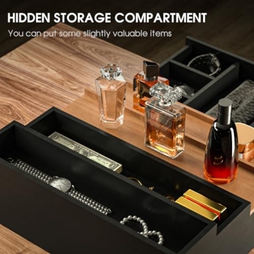 4 Tier Wooden Cologne Organizer for Men - Black Walnut