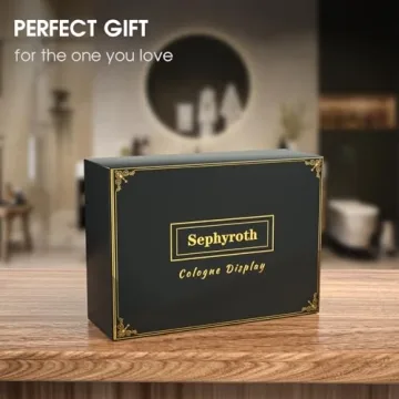 4 Tier Wooden Cologne Organizer for Men - Black Walnut