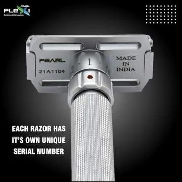 Pearl Flexi Adjustable Safety Razor Version V12 - Reusable Metal Razor made of 100% Brass | Eco Friendly Double Edge Razor for Men | Men's Shaving Razor for best Father's Day Gift
