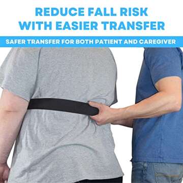 LiftAid Transfer and Gait Belt 60 Inch with Metal Buckle and Loop - Walking, Standing and Transfer A...