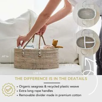 Award-Winning Bebe Bask Diaper Caddy Organizer for Baby