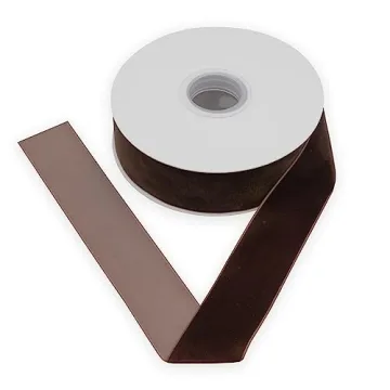 XMRIBBON Coffee Velvet Ribbon 1.5 Inch by 10 Yards