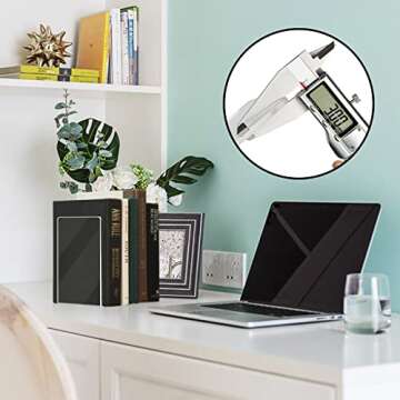 HappyHapi Acrylic Book Ends - Stylish & Durable Book Organizer