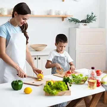 Whaline Wooden Kids Knife Set Cute Bear Wooden Cutting Board and Safe Wooden Kids Knife Natural Thick Montessori Knife for Kids Toddlers Kitchen Tools Vegetable and Fruit Cutter Cooking, 2Pcs