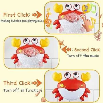 Baby Bath Toys for Toddlers, Crab Bath Bubble Maker with 12 Songs, 3 Pack Wind-up Pool Toys for Kid, Bathtub Toys As Birthday Gift for Boys Girls