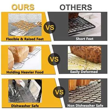 P&P CHEF Cooling Rack Set, 2-Tier Stackable Stainless Steel Wire Racks for Baking Cooking Cooling Roasting, Collapsible & Heavy Duty, Oven & Dishwasher Safe (15’’x10’’)