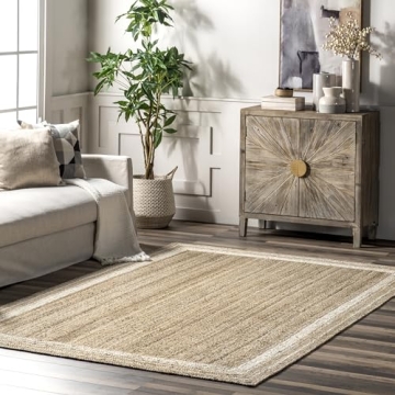 nuLOOM Rikki Coastal Braided Jute Area Rug - 5x8, 100% Natural Jute