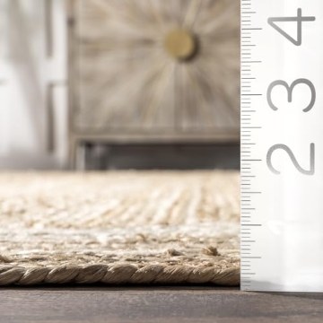 nuLOOM Rikki Coastal Braided Jute Area Rug 5x8 Off-white