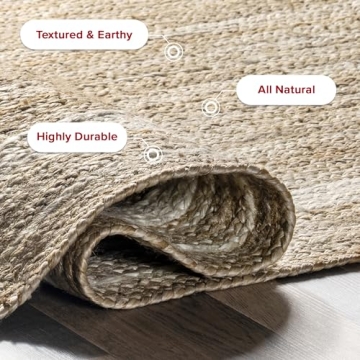 nuLOOM Rikki Coastal Braided Jute Area Rug 5x8 Off-white