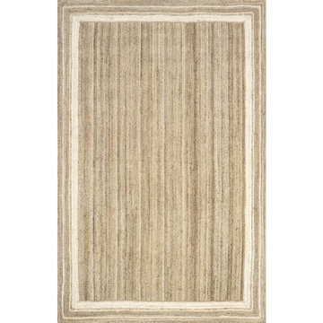 nuLOOM Rikki Coastal Braided Jute Area Rug 5x8 Off-white