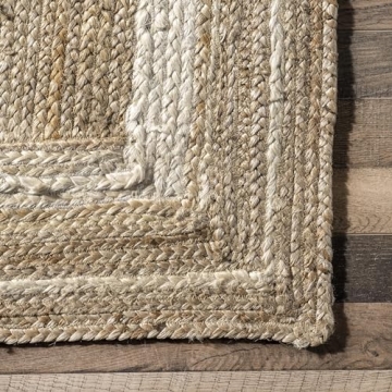 nuLOOM Rikki Coastal Braided Jute Area Rug 5x8 Off-white