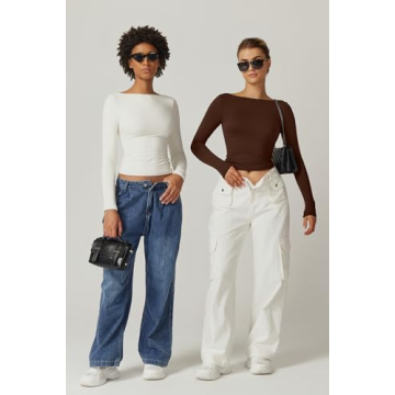 Stylish QINSEN Open Back Tee for Women - Perfect for Day & Night