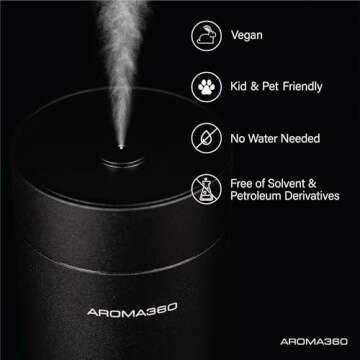 Aroma360 - Wireless Pro Essential Oil Diffuser - 600 sq ft Coverage - Cordless & Portable with Remot...