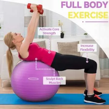 Fitvids Anti-Burst and Slip Resistant Exercise Ball