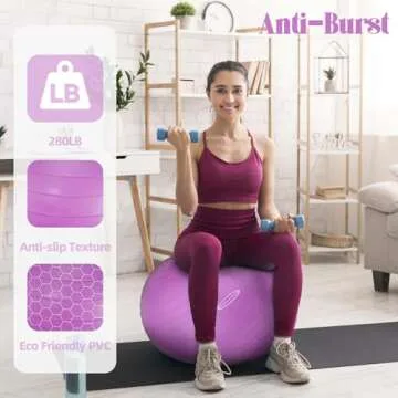 Fitvids Anti-Burst and Slip Resistant Exercise Ball