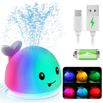 Gigilli Upgraded Baby Bath Toys, Rechargeable Light Up Bath Toys for Kids 1-3, Baby Toy 6-12 12-18 M...