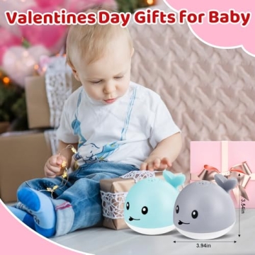 Gigilli Upgraded Baby Bath Toys, Rechargeable Light Up Bath Toys for Kids 1-3, Baby Toy 6-12 12-18 Months Whale Bath Toy Sprinkler, Fountain Bathtub Toys Toddler Newborn Birthday Valentines Baby Gifts