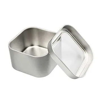 Versatile 4 oz Silver Tins with Clear Window for Organizers