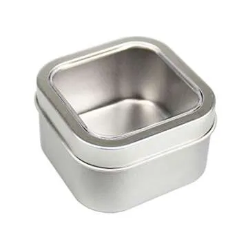 Versatile 4 oz Silver Tins with Clear Window for Organizers