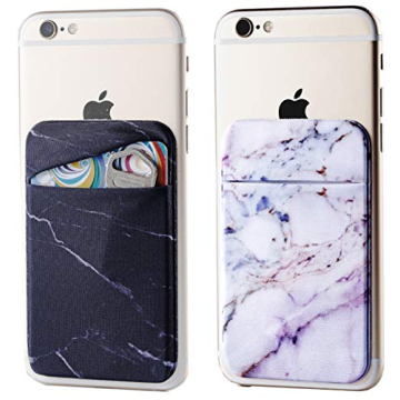 2Pack Marble Adhesive Card Holder for All Smartphones