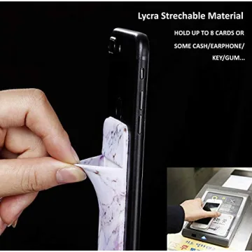 2Pack Marble Adhesive Card Holder for All Smartphones