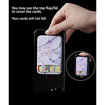 2Pack Marble Adhesive Card Holder for All Smartphones