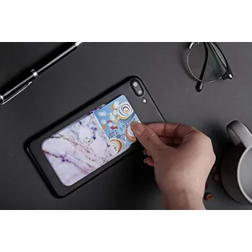 2Pack Marble Adhesive Card Holder for All Smartphones